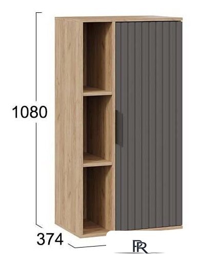 Шкаф распашной Трия Хилтон (дуб крафт золотой/графит матовый) - Изображение №4 — Интернет-магазин ПроЗаказ
