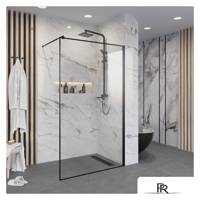 Душевая стенка Niagara NG-687-10 100x195 (черный) - Изображение №2 — Интернет-магазин ПроЗаказ