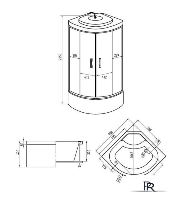 Душевая кабина Erlit ER3509TP-C4-RUS 90x90 - Изображение №2 — Интернет-магазин ПроЗаказ
