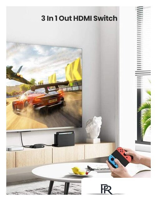 Переключатель Ugreen CM332 80125 4 x HDMI (с пультом ДУ, черный) - Изображение №2 — Интернет-магазин ПроЗаказ