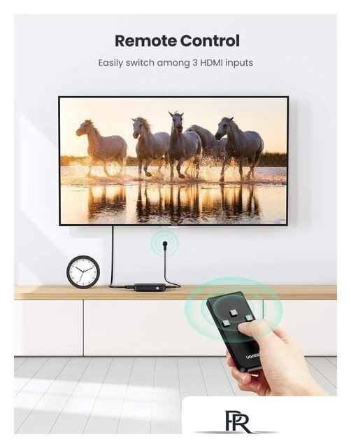 Переключатель Ugreen CM332 80125 4 x HDMI (с пультом ДУ, черный) - Изображение №5 — Интернет-магазин ПроЗаказ