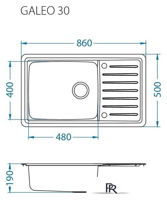 Кухонная мойка Alveus Galeo 30 1128554 - Изображение №2 — Интернет-магазин ПроЗаказ