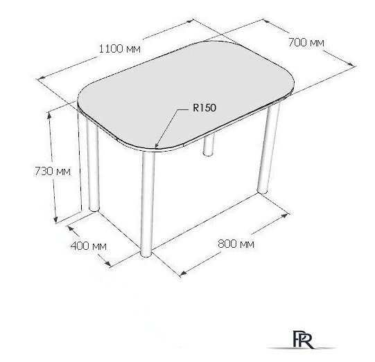 Кухонный стол Senira Р-001-02 (аламбра светлая/хром) - Изображение №3 — Интернет-магазин ПроЗаказ