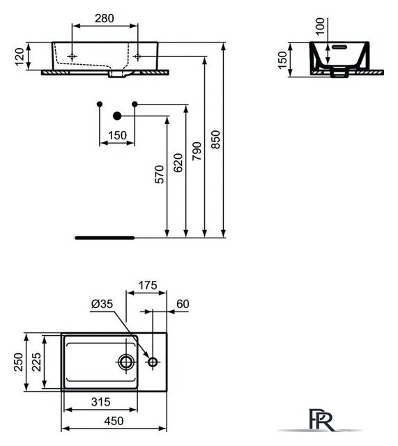 Умывальник Ideal Standard T373401 - Изображение №5 — Интернет-магазин ПроЗаказ