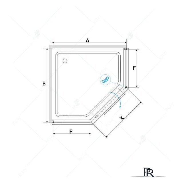 Душевой уголок RGW HO-084B 350608400-24 100x100 (черный/матовое-сатинат стекло) - Изображение №2 — Интернет-магазин ПроЗаказ