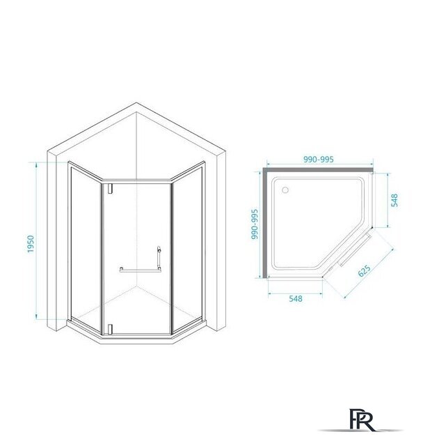 Душевой уголок RGW HO-084B 350608400-24 100x100 (черный/матовое-сатинат стекло) - Изображение №5 — Интернет-магазин ПроЗаказ