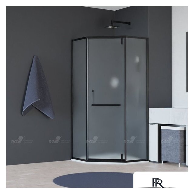 Душевой уголок RGW HO-084B 350608400-24 100x100 (черный/матовое-сатинат стекло) - Изображение №1 — Интернет-магазин ПроЗаказ