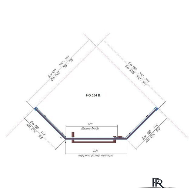 Душевой уголок RGW HO-084B 350608400-24 100x100 (черный/матовое-сатинат стекло) - Изображение №4 — Интернет-магазин ПроЗаказ
