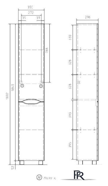  Volna Шкаф-пенал Lake 35 - Изображение №6 — Интернет-магазин ПроЗаказ