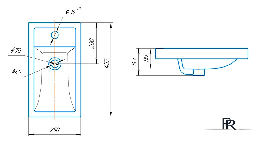 Умывальник Kirovit Фостер 450 - Изображение №4 — Интернет-магазин ПроЗаказ
