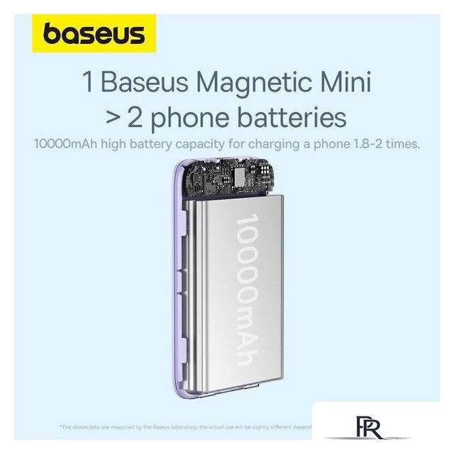 Внешний аккумулятор Baseus Magnetic Mini Air Wireless Fast Charge Power Bank 20W 10000mAh (сиреневый) - Изображение №12 — Интернет-магазин ПроЗаказ