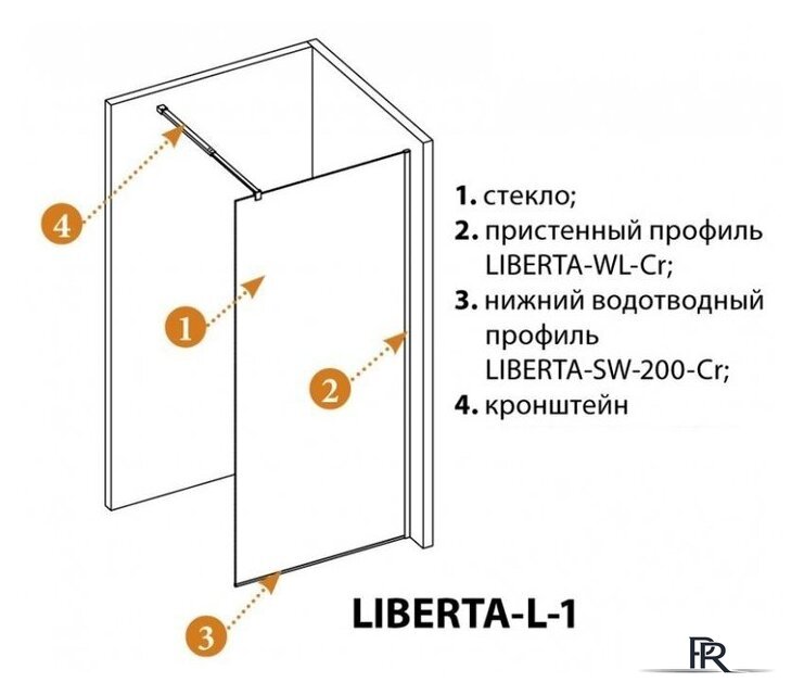 Душевая стенка Cezares LIBERTA-L-1-140-120-C-Cr - Изображение №3 — Интернет-магазин ПроЗаказ