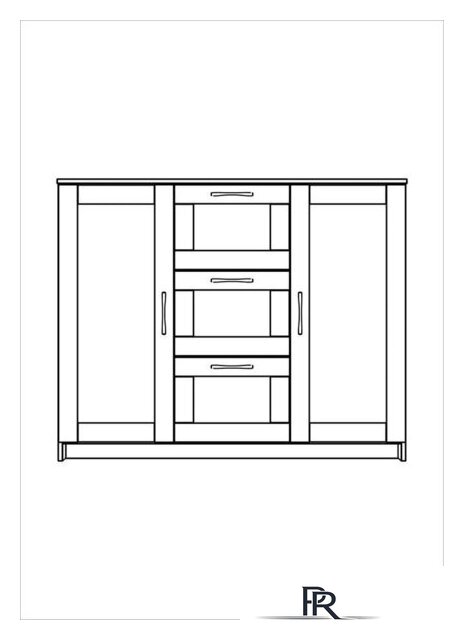 Комод Mio Tesoro Сириус 2 двери и 3 ящика 117x95 2.02.03.340.1 (белый) - Изображение №4 — Интернет-магазин ПроЗаказ