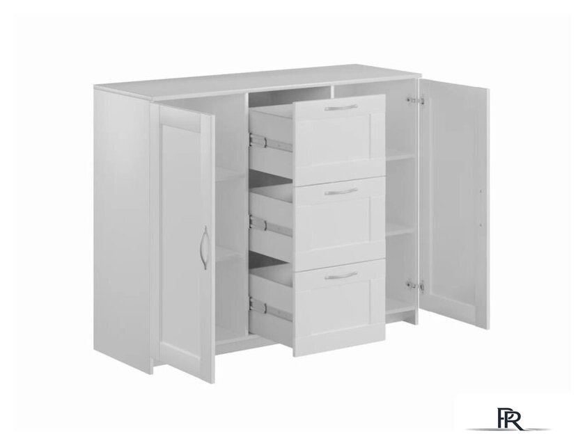 Комод Mio Tesoro Сириус 2 двери и 3 ящика 117x95 2.02.03.340.1 (белый) - Изображение №2 — Интернет-магазин ПроЗаказ