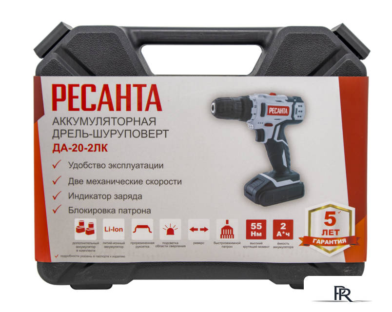 Дрель-шуруповерт Ресанта ДА-20-2ЛК (с 2-мя АКБ, кейс) - Изображение №8 — Интернет-магазин ПроЗаказ
