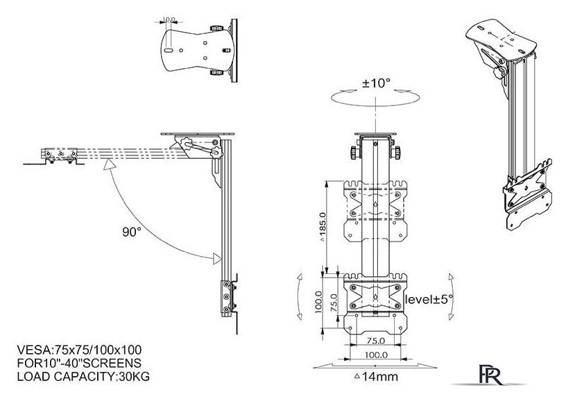 Кронштейн для телевизора Onkron CR1S - Изображение №3 — Интернет-магазин ПроЗаказ