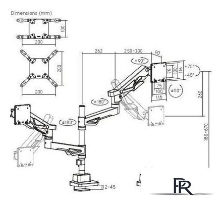 Кронштейн для монитора Ultramounts UM742BW - Изображение №3 — Интернет-магазин ПроЗаказ