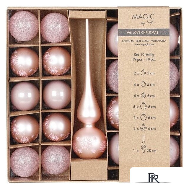 Елочная игрушка Inge's Christmas One - Two - Tree! 40565P416 (19пр, розовый) - Изображение №1 — Интернет-магазин ПроЗаказ