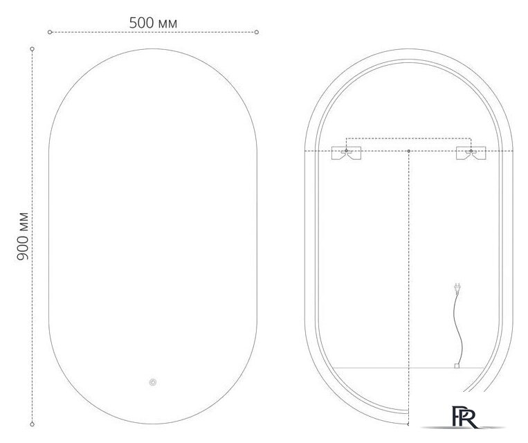  Grossman Зеркало Nero-промо LED 245090 (с сенсорным выключателем) - Изображение №3 — Интернет-магазин ПроЗаказ