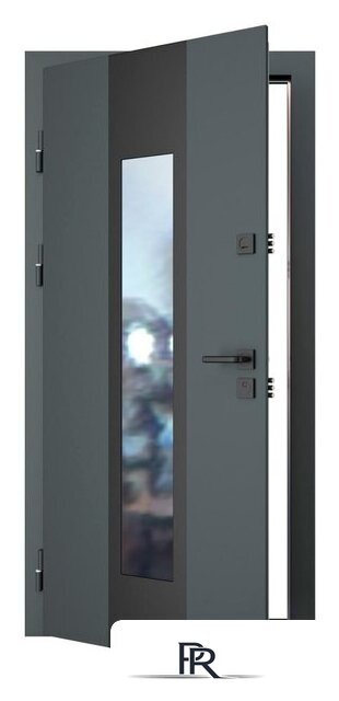 Металлическая дверь Guard Inox Black 96x205 (левая, графит/экосатин белый) - Изображение №2 — Интернет-магазин ПроЗаказ