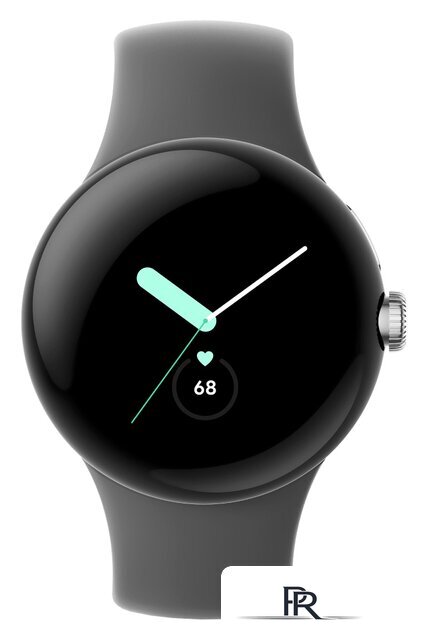 Умные часы Google Pixel Watch (глянцевый серебристый/угольный, спортивный силиконовый ремешок) - Изображение №1 — Интернет-магазин ПроЗаказ