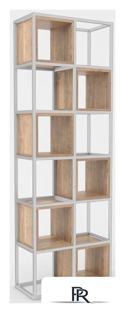 Стеллаж Hype Mebel Грос-2 70x210 (белый/дуб галифакс натуральный) - Изображение №1 — Интернет-магазин ПроЗаказ