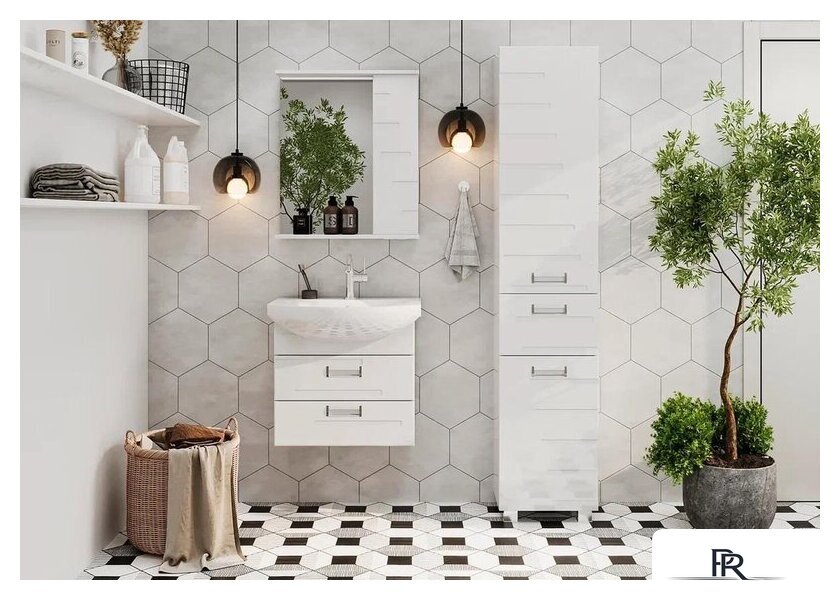  Volna Шкаф с зеркалом Joli 50 R (белый) - Изображение №3 — Интернет-магазин ПроЗаказ