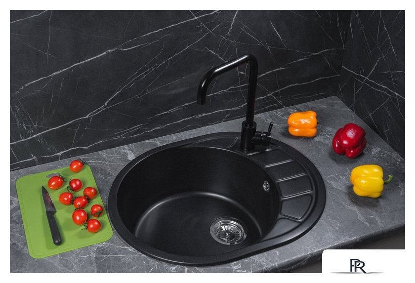 Кухонная мойка Marblan Ovata R (оникс,с сифоном) - Изображение №5 — Интернет-магазин ПроЗаказ