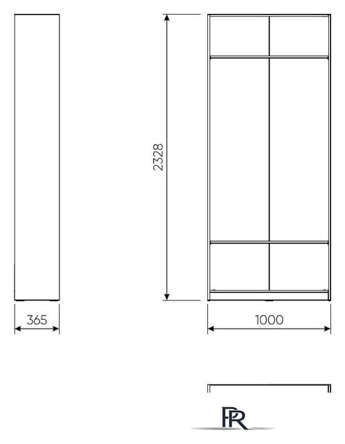 Шкаф-купе Mio Tesoro Макс 100x36x233 2.06.07.260.4 (серый) - Изображение №3 — Интернет-магазин ПроЗаказ