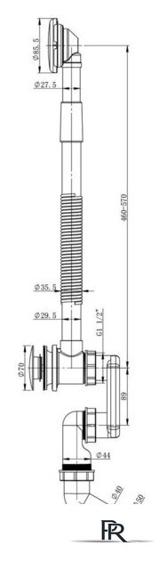 Сифон Lauter 21Y11030 (хром) - Изображение №4 — Интернет-магазин ПроЗаказ