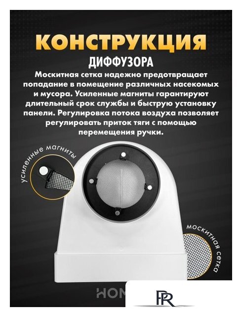 Вентиляционная решетка HOMY AO100W - Изображение №4 — Интернет-магазин ПроЗаказ