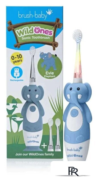 Электрическая зубная щетка Brush-Baby WildOnes Elephant - Изображение №2 — Интернет-магазин ПроЗаказ