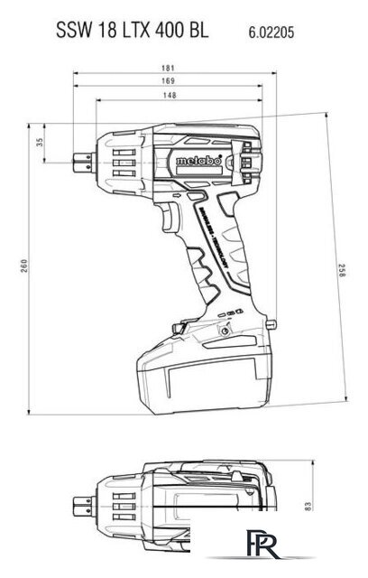 Гайковерт Metabo SSW 18 LTX 400 BL 602205650 (с 2-мя АКБ, кейс) - Изображение №2 — Интернет-магазин ПроЗаказ