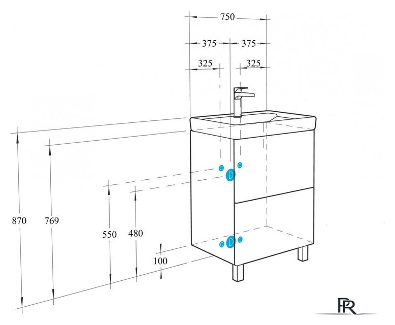 Аква Тумба под умывальник Смайл ТС-5.02.2.00.800.224 - Изображение №3 — Интернет-магазин ПроЗаказ