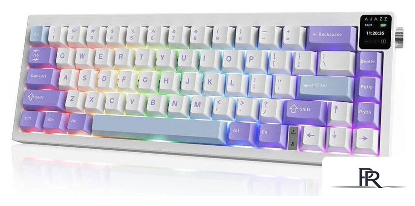 Клавиатура Ajazz AK650 (белый/фиолетовый/голубой, Ajazz Dream Weaving) - Изображение №2 — Интернет-магазин ПроЗаказ