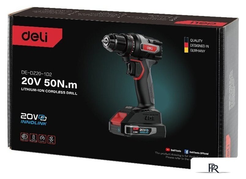 Дрель-шуруповерт Deli DE-DZ20-1D2 (с 2-мя АКБ, сумка) - Изображение №18 — Интернет-магазин ПроЗаказ