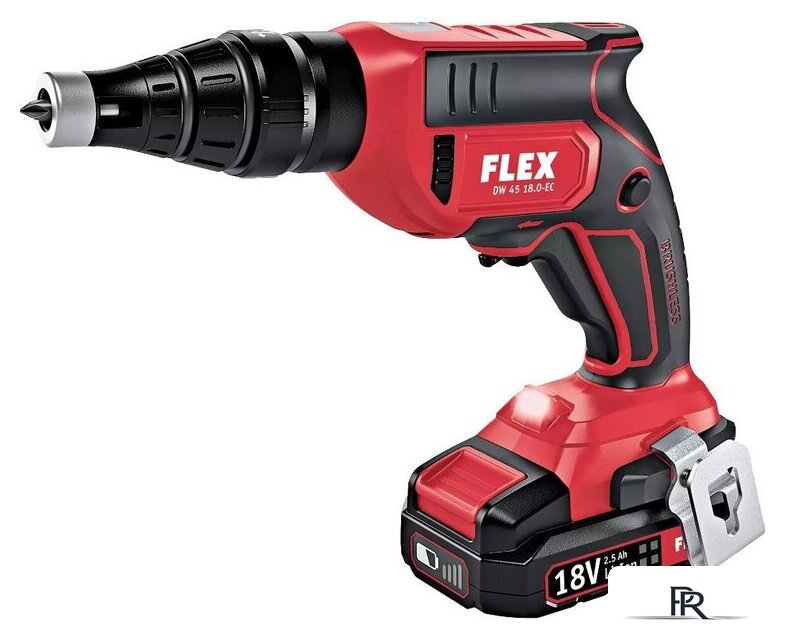 Шуруповерт для гипсокартона FLEX DW 45 18.0-EC M/2.5 Set 466824 (с 2-мя АКБ 2.5 Ач, кейс, насадка автоподачи) - Изображение №2 — Интернет-магазин ПроЗаказ