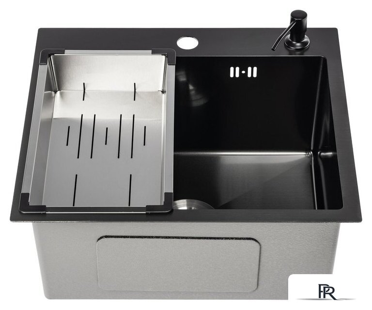 Кухонная мойка Saniteco 5045 PVD (с сифоном, дозатором и коландером) - Изображение №1 — Интернет-магазин ПроЗаказ