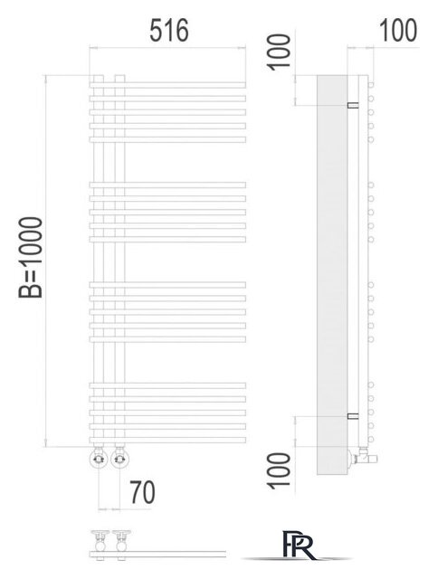 Полотенцесушитель TERMINUS Астра П20 70x1000 (хром) - Изображение №3 — Интернет-магазин ПроЗаказ