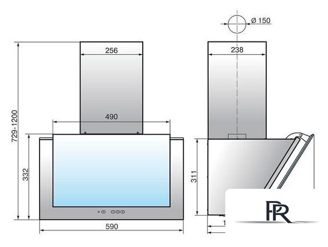 Кухонная вытяжка Elikor РУБИН 60П-1000-Е4Д 221386 (черный) - Изображение №2 — Интернет-магазин ПроЗаказ