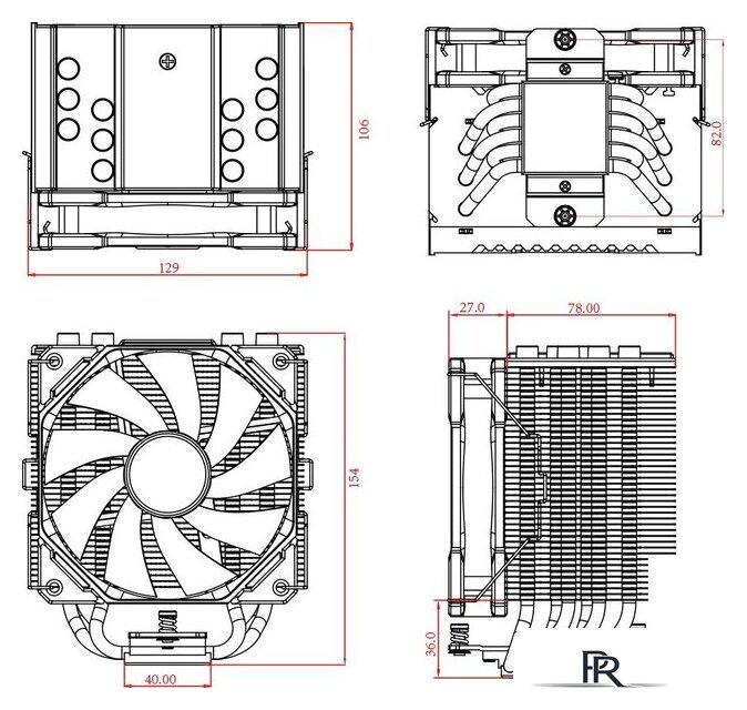 Кулер для процессора ID-Cooling SE-226-XT Black - Изображение №7 — Интернет-магазин ПроЗаказ