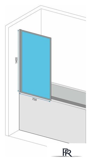 Стеклянная шторка для ванны Rea Lagos-1 Fix 70 (черный/прозрачное стекло) - Изображение №4 — Интернет-магазин ПроЗаказ