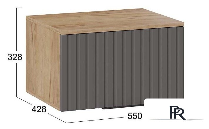 Шкаф распашной Трия Хилтон Исп.2.1 (дуб крафт золотой/графит матовый) - Изображение №4 — Интернет-магазин ПроЗаказ