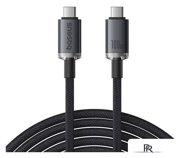 Кабель Baseus Crystal Shine USB3.2 Full-Featured Fast-Charging 100W USB Type-C - USB Type-C (1.5 м, черный) - Изображение №1 — Интернет-магазин ПроЗаказ