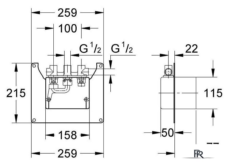 Монтажная коробка Grohe Contromix Surf 36122000 - Изображение №2 — Интернет-магазин ПроЗаказ