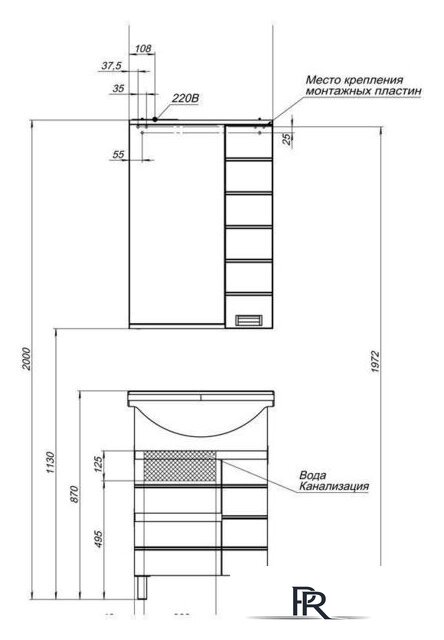  Aquanet Тумба под умывальник Доминика 60 171684 - Изображение №8 — Интернет-магазин ПроЗаказ