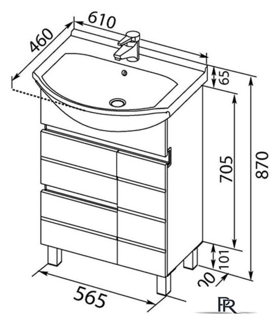  Aquanet Тумба под умывальник Доминика 60 171684 - Изображение №7 — Интернет-магазин ПроЗаказ
