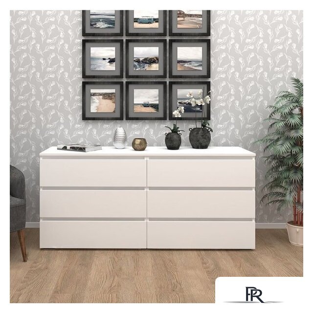 Комод Кортекс-мебель Бари 160 6ш (белый/белый/белый) - Изображение №3 — Интернет-магазин ПроЗаказ