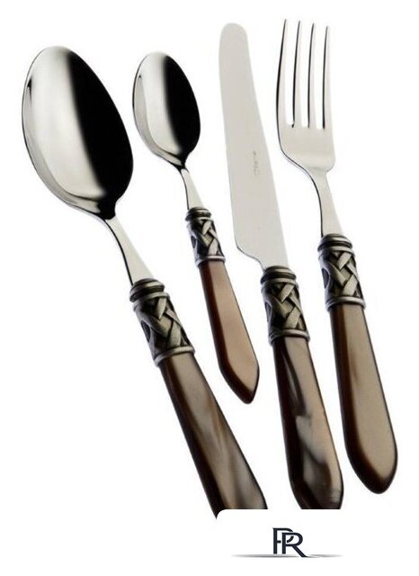 Набор столовых приборов Bugatti Aladdin ALBOM-C4250 (24 шт, хром/оникс/состаренное серебро) - Изображение №1 — Интернет-магазин ПроЗаказ