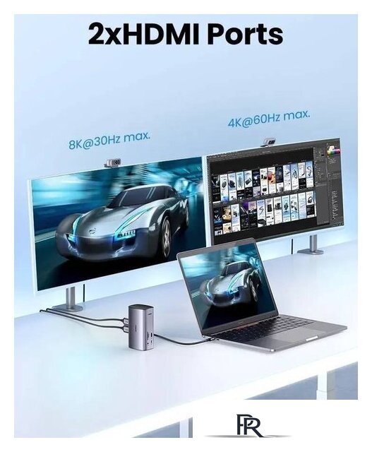 Док-станция Ugreen USB C Triple Display Docking Station 12-in-1 90325 - Изображение №12 — Интернет-магазин ПроЗаказ